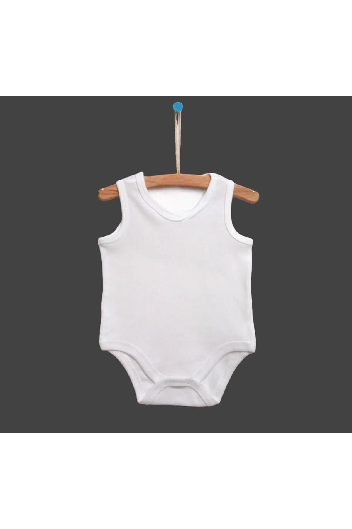 %100 Organik Pamuk 5li Beyaz Atlet Bebek Body