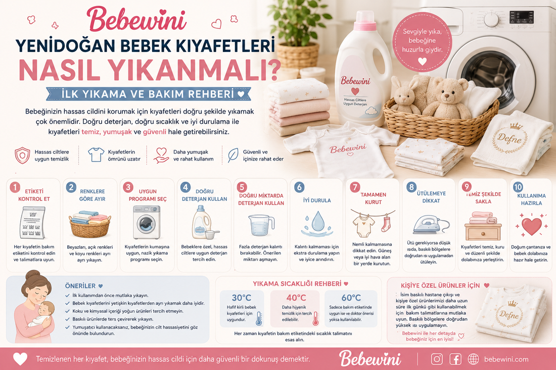 Yenidoğan Bebek Kıyafetleri Nasıl Yıkanmalı? İlk Yıkama ve Bakım Rehberi