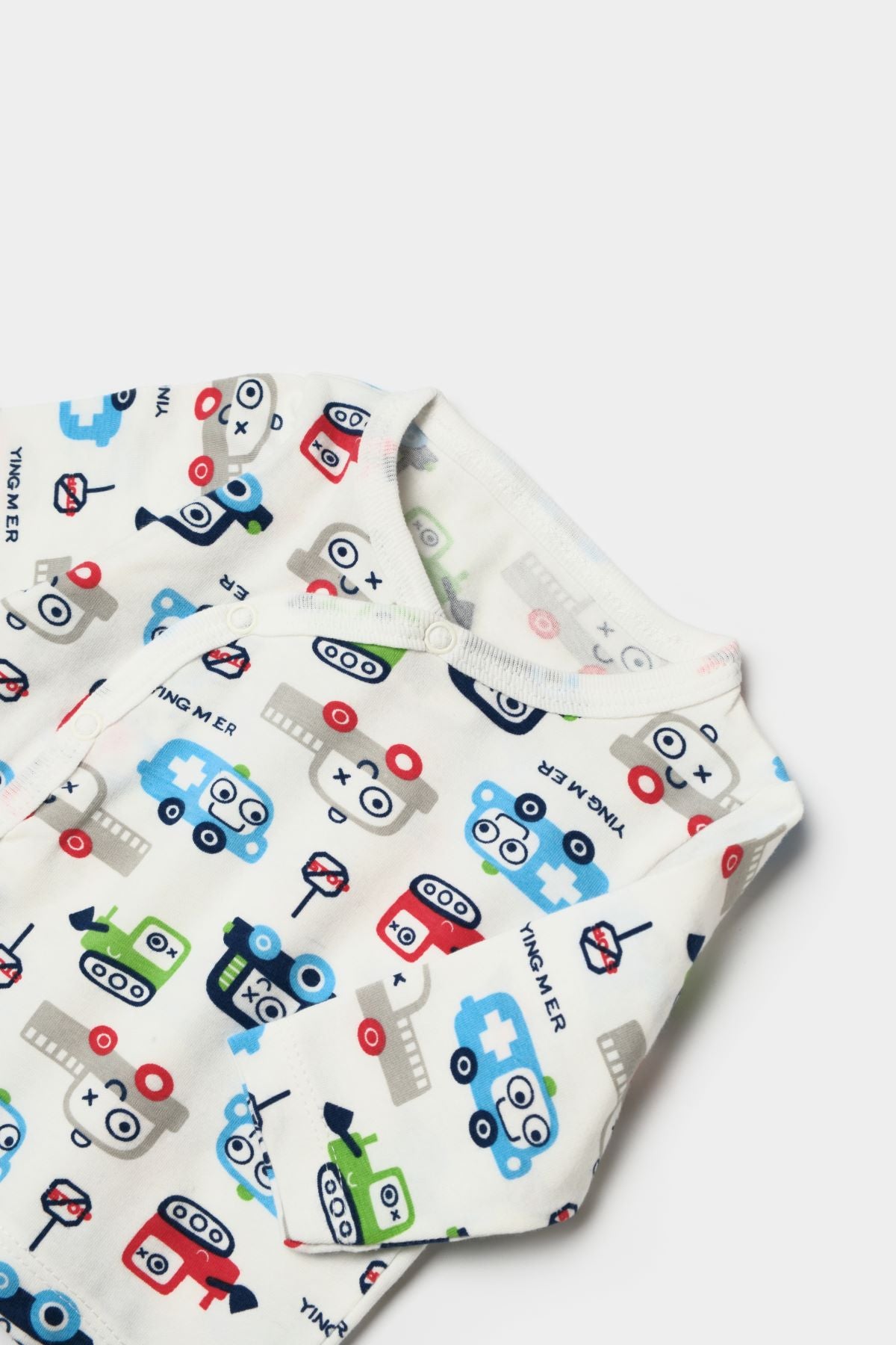 %100 Pamuk 5'li Organik Bebek Hastane Çıkışı Ekru Arabalı